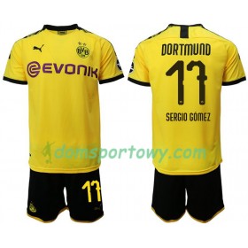 Koszulka Borussia Dortmund Sergio Gomez 17 Dziecięcy Domowe Koszulki Piłkarskie 2019-2020 Krótki Rękaw